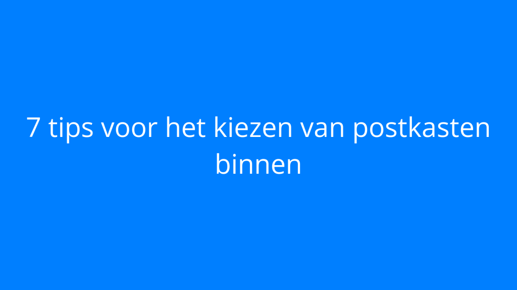 Postkasten binnen IntercomDirect