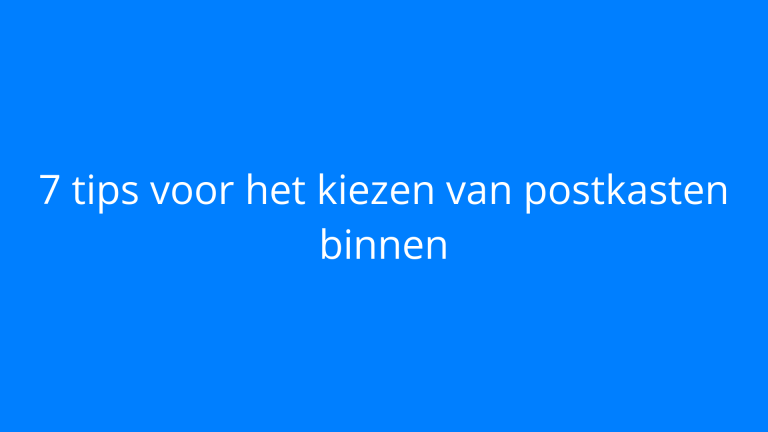 Postkasten binnen IntercomDirect